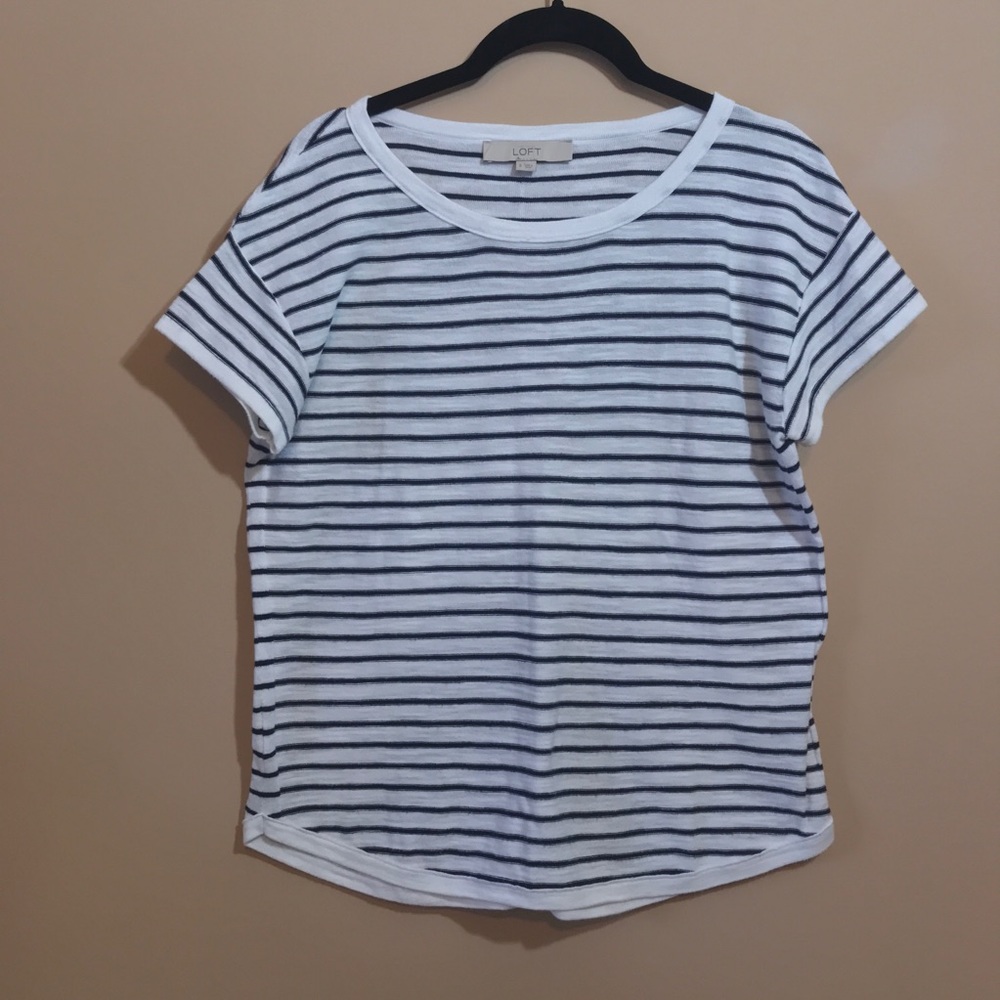 Loft Short Sleeve Striped Top
